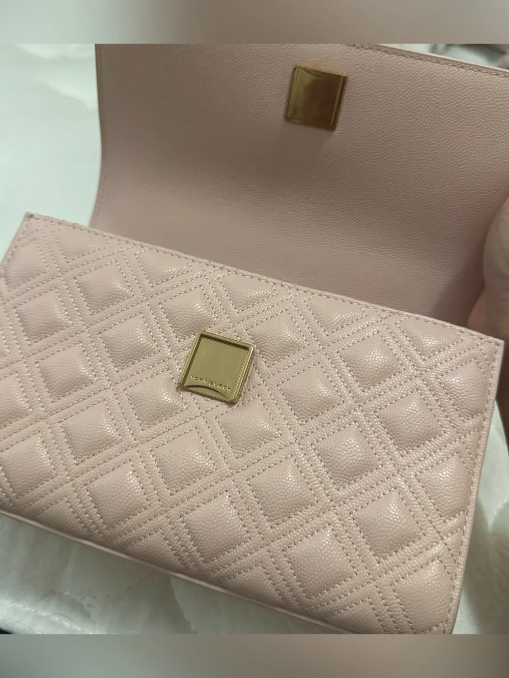 TORY BURCH Blush Fleming Soft Grain Small Convertible Shoulder Bag